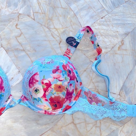 32A  VERY SEXY Bombshell Add-2-Cups Push-Up Bra Happy Poppy - Picture 4 of 12